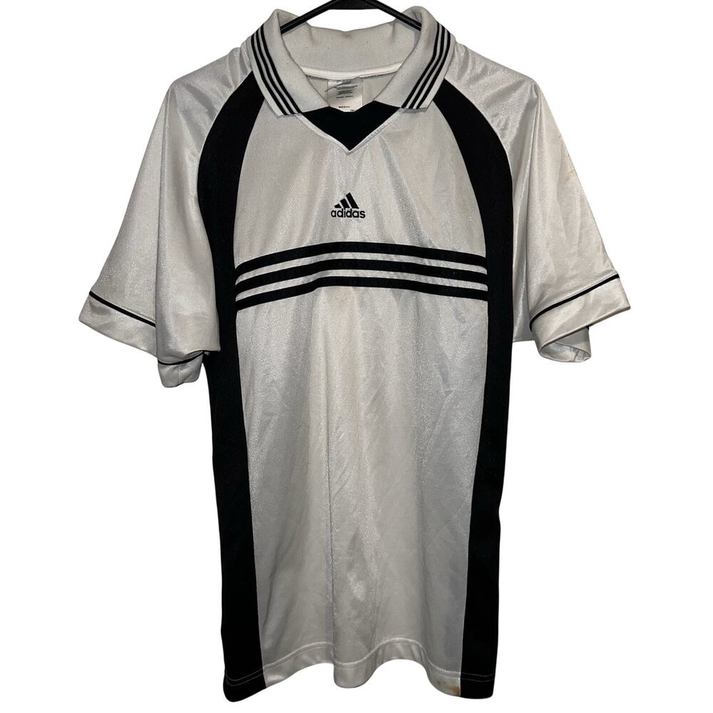 Vintage Adidas Soccer Kaiser Jersey White/Black 90s Made In USA